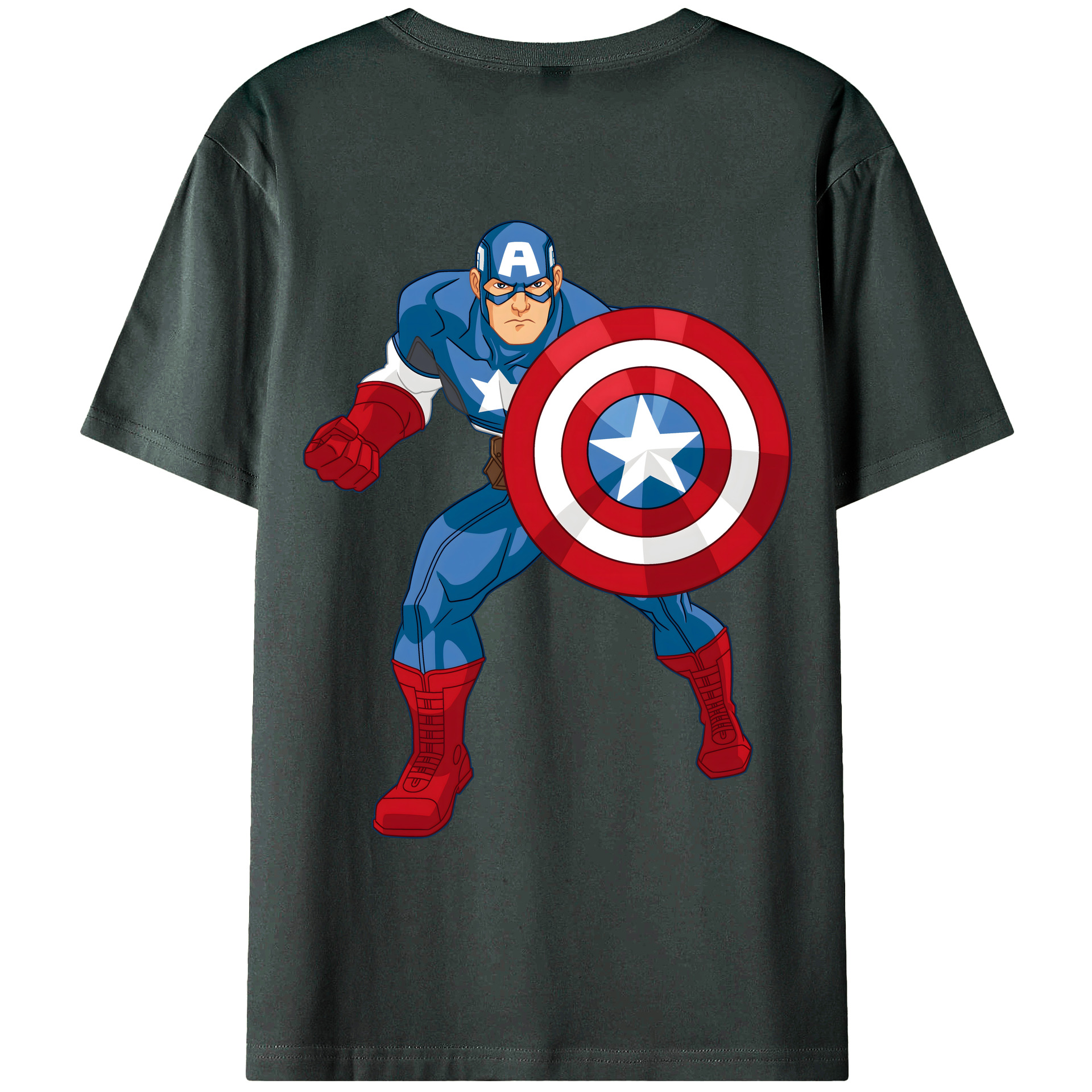 （画像用） アベンジャーズ The Avengers 綿100％ メンズ半袖Tシャツ（バックプリント） 通気性